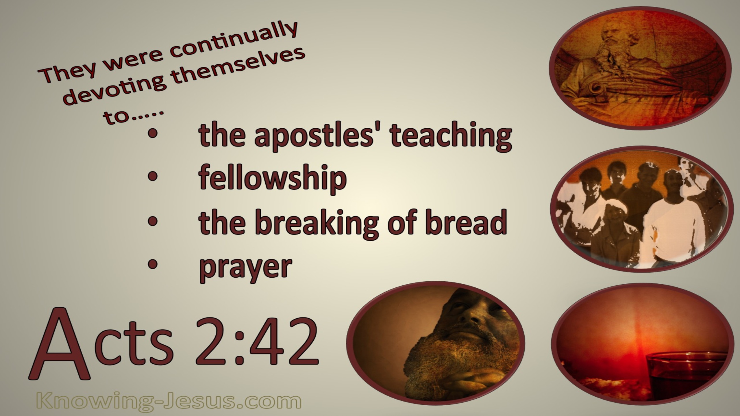 Acts 2:42 Devoted To The Apostles Teaching (beige)